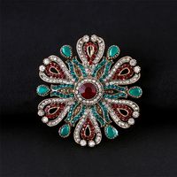 Fashion Flower Alloy Plating Inlay Artificial Gemstones Women's Brooches sku image 6
