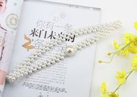 Fashion Heart Shape Bow Knot Plastic Inlay Rhinestones Pearl Women's Chain Belts 1 Piece main image 5