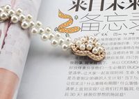 Fashion Heart Shape Bow Knot Plastic Inlay Rhinestones Pearl Women's Chain Belts 1 Piece sku image 10