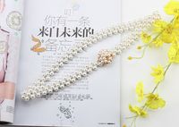 Fashion Heart Shape Bow Knot Plastic Inlay Rhinestones Pearl Women's Chain Belts 1 Piece sku image 8