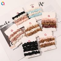 Fashion Solid Color Cloth Pleated Hair Tie 4 Pieces main image 5