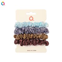 Fashion Solid Color Cloth Pleated Hair Tie 4 Pieces main image 3