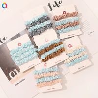 Fashion Solid Color Cloth Pleated Hair Tie 4 Pieces main image 2