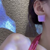 1 Paire Style Simple Ovale Alliage Placage Pierres Précieuses Artificielles Femmes Des Boucles D'oreilles main image 5
