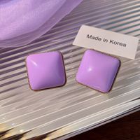 1 Pair Simple Style Oval Alloy Plating Artificial Gemstones Women's Earrings sku image 1