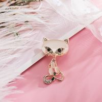 Fashion Cat Alloy Plating Rhinestones Unisex Brooches main image 1