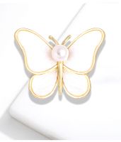 Mode Schmetterling Legierung Überzug Inlay Perle Frau Broschen sku image 1