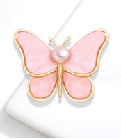 Mode Schmetterling Legierung Überzug Inlay Perle Frau Broschen sku image 2