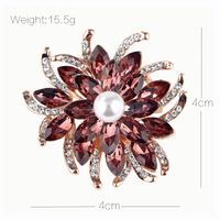 Mode Fleur Alliage Incruster Cristal Strass Perle Femmes Broches main image 4