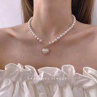 1 Stück Mode Herzform Legierung Harz Perlen Überzug Vergoldet Frau Halskette Mit Anhänger main image 4
