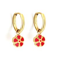 Fashion Flower Stainless Steel Plating Earrings 1 Pair main image 3