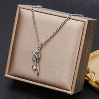Simple Style Rose Stainless Steel Titanium Steel Plating Pendant Necklace 1 Piece sku image 1