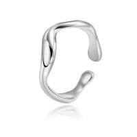 Anillo De Acero De Titanio De Línea De Fluido Irregular Minimalista Simple sku image 2