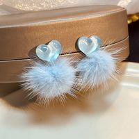 1 Pair Cute Heart Shape Arylic Handmade Women's Drop Earrings main image 4