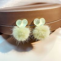 1 Pair Cute Heart Shape Arylic Handmade Women's Drop Earrings main image 2