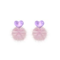 1 Pair Cute Heart Shape Arylic Handmade Women's Drop Earrings main image 3