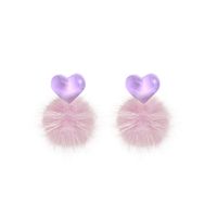 1 Paire Mignon Forme De Cœur Arylique Fait Main Femmes Boucles D'oreilles main image 3