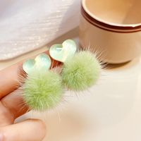 1 Pair Cute Heart Shape Arylic Handmade Women's Drop Earrings sku image 3