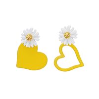 1 Pair Fashion Heart Shape Flower Alloy Stoving Varnish Women's Ear Studs main image 4