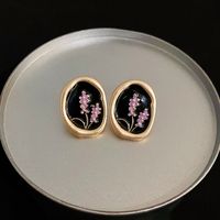 1 Pair Sweet Heart Shape Enamel Copper Drop Earrings sku image 7
