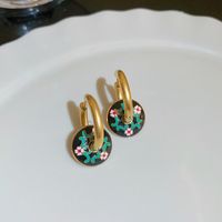 1 Pair Sweet Heart Shape Enamel Copper Drop Earrings sku image 44