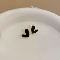 1 Pair Sweet Heart Shape Enamel Copper Drop Earrings sku image 15