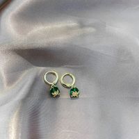 Retro Heart Shape Bow Knot Copper Inlay Zircon Drop Earrings 1 Pair sku image 15