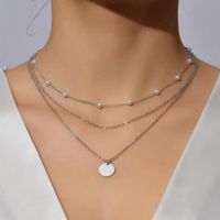 Vacation Round Gold Plated Silver Plated Alloy Plastic Wholesale Layered Necklaces sku image 2