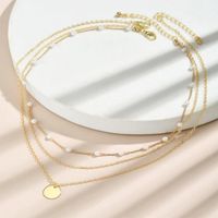 Vacation Round Gold Plated Silver Plated Alloy Plastic Wholesale Layered Necklaces main image 4