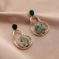 1 Pair Fashion Irregular Heart Shape Alloy Inlay Gravel Women's Drop Earrings sku image 3