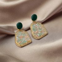 1 Pair Fashion Irregular Heart Shape Alloy Inlay Gravel Women's Drop Earrings sku image 1