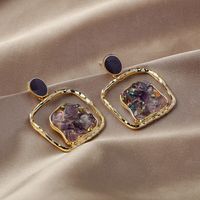 1 Pair Fashion Irregular Heart Shape Alloy Inlay Gravel Women's Drop Earrings sku image 2
