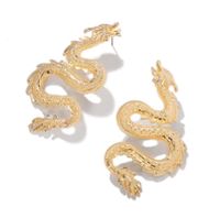1 Pair Exaggerated Dragon Alloy Plating Women's Ear Studs sku image 1