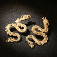 1 Pair Exaggerated Dragon Alloy Plating Women's Ear Studs main image 4