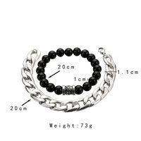 Punk Geometric Stainless Steel Alloy Glass Chain Men's Bracelets main image 4