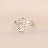 Simple Style Leaf Heart Shape Feather Stainless Steel Hollow Out Rings 1 Piece sku image 1