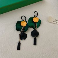 1 Pair Fashion Letter Square Petal Alloy Stoving Varnish Hollow Out Women's Drop Earrings sku image 2
