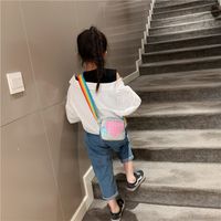 Girl's Mini Pu Leather Heart Shape Fashion Square Zipper Crossbody Bag main image 3