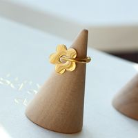 Cute Flower Titanium Steel Plating Drop Earrings 1 Pair main image 5