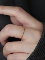 Simple Style Geometric Titanium Steel Plating Metal Artificial Rhinestones Rings 1 Piece main image 2