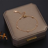 Simple Style Round Titanium Steel Chain Bracelets 1 Piece main image 1