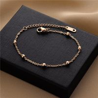 Simple Style Round Titanium Steel Chain Bracelets 1 Piece main image 3