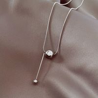 Simple Style Ball Titanium Steel Pendant Necklace 1 Piece sku image 1
