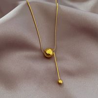 Simple Style Ball Titanium Steel Pendant Necklace 1 Piece sku image 2