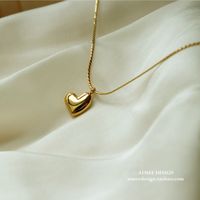 Einfacher Stil Herzform Titan Stahl Überzug Halskette Mit Anhänger 1 Stück main image 5