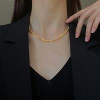 Simple Style Solid Color Titanium Steel Plating Necklace 1 Piece main image 2