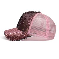 Women's Fashion Solid Color Sequins Curved Eaves Baseball Cap main image 5
