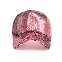 Women's Fashion Solid Color Sequins Curved Eaves Baseball Cap main image 3