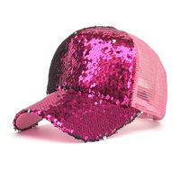 Women's Fashion Solid Color Sequins Curved Eaves Baseball Cap sku image 5