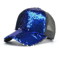 Women's Fashion Solid Color Sequins Curved Eaves Baseball Cap sku image 1